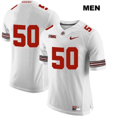 Men's NCAA Ohio State Buckeyes Nathan Brock #50 College Stitched No Name Authentic Nike White Football Jersey JK20S70ZR